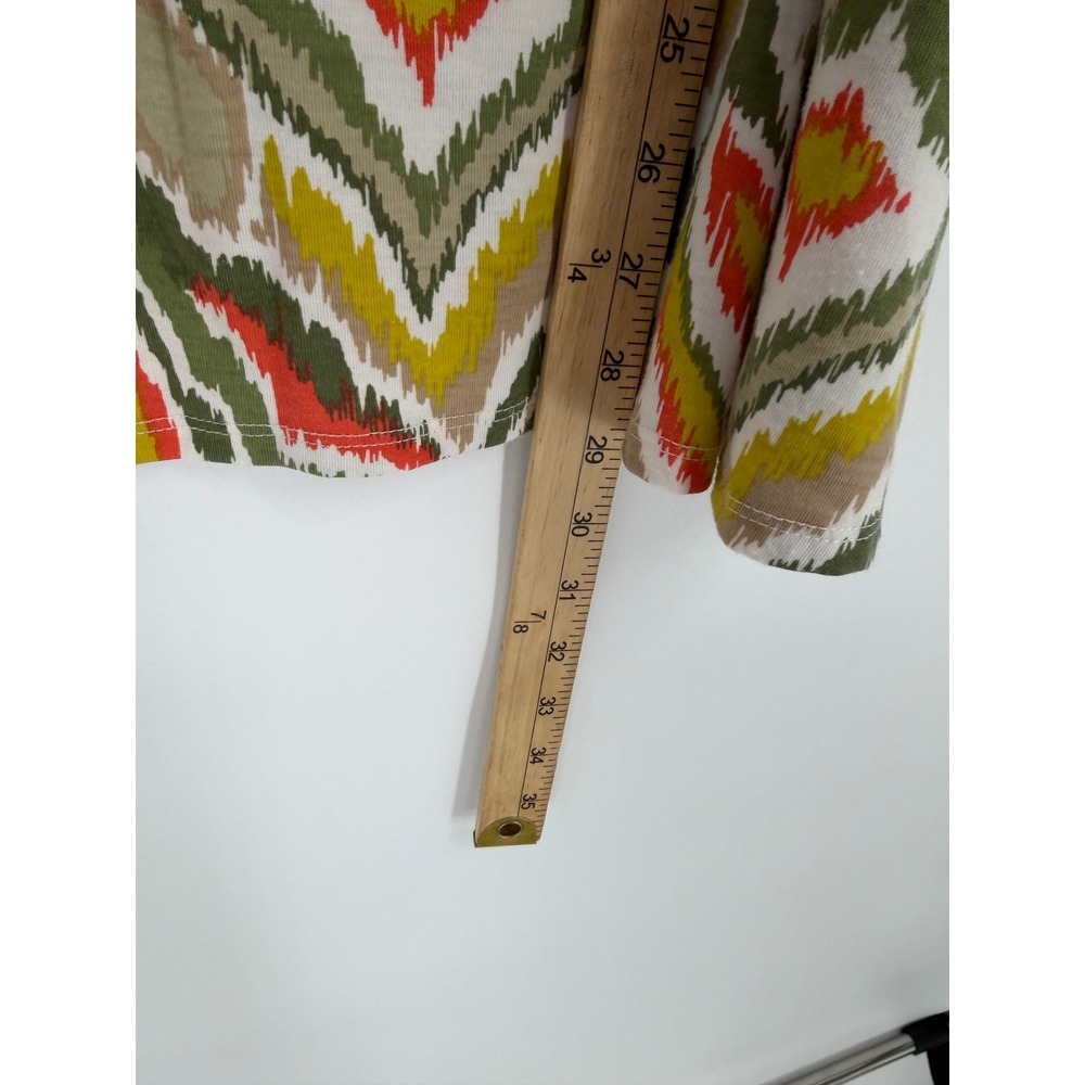 Hearts of Palm Woman Top Studded V-Neck Ikat Print Orange 2X - Picture 6 of 7